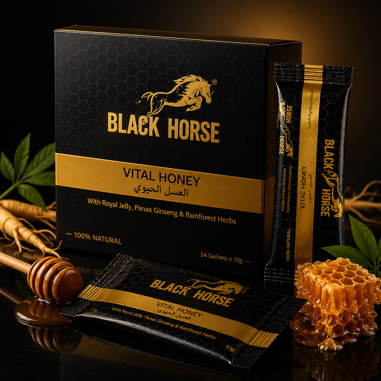 Black Horse Vital Honey -24 sticks de 10g