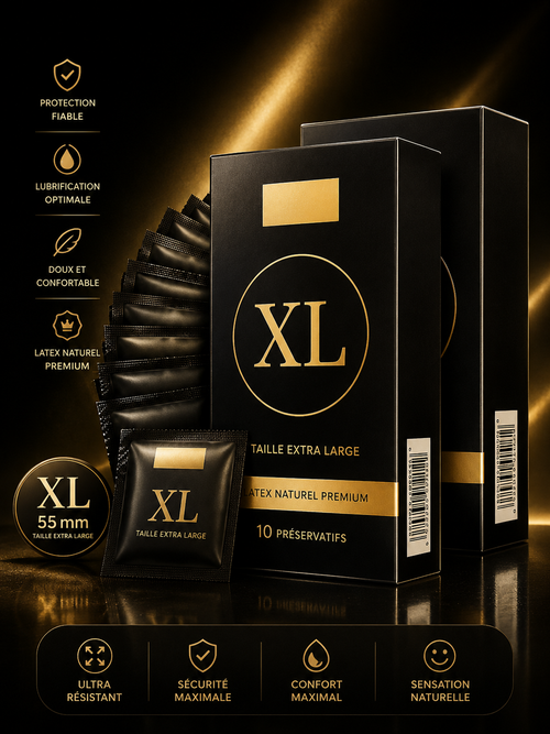 Préservatifs XL 55 mm – Latex Naturel Premium