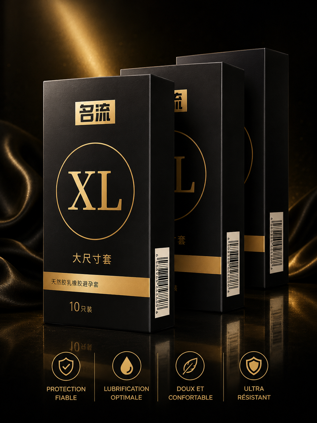 Préservatifs XL 55 mm – Latex Naturel Premium