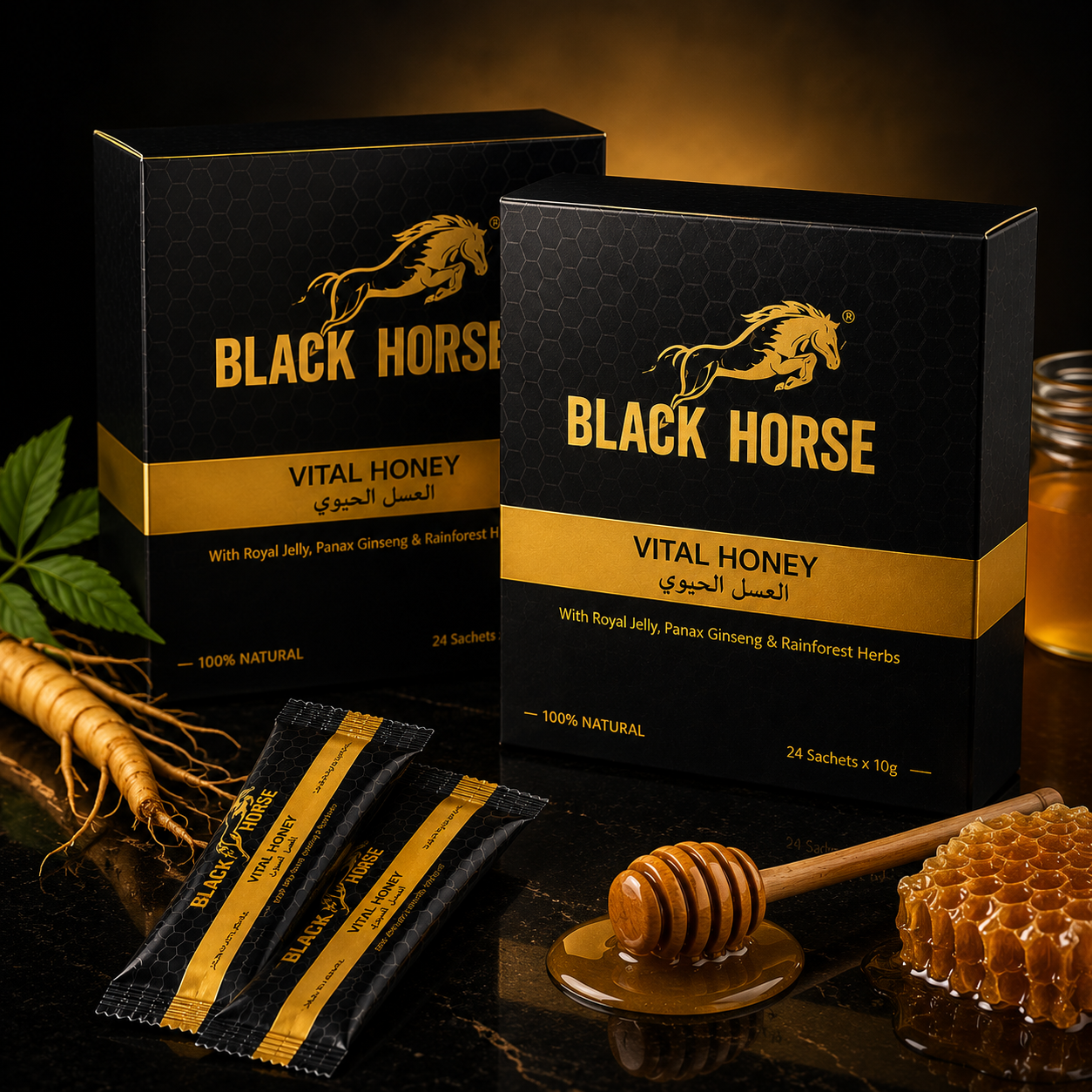 Black Horse Vital Honey -24 sticks de 10g